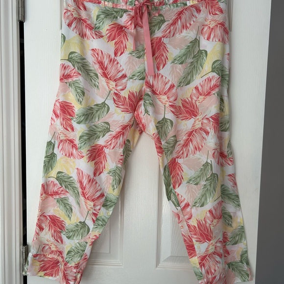 Papinelle Tropical Print Cotton Pajama set size L cropped pant - Picture 4 of 7